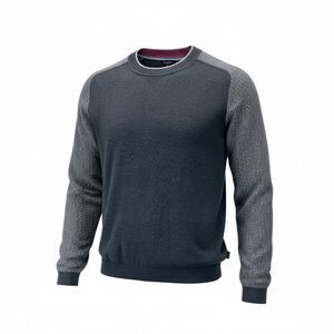 Ted Baker Men’s Sweater XL Charcoal Gray Raglan Herringbone Sleeve Knit Pullover